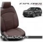 2016 - 2019 Ford Explorer Black and Java Brown Katzkin Leather Seats
